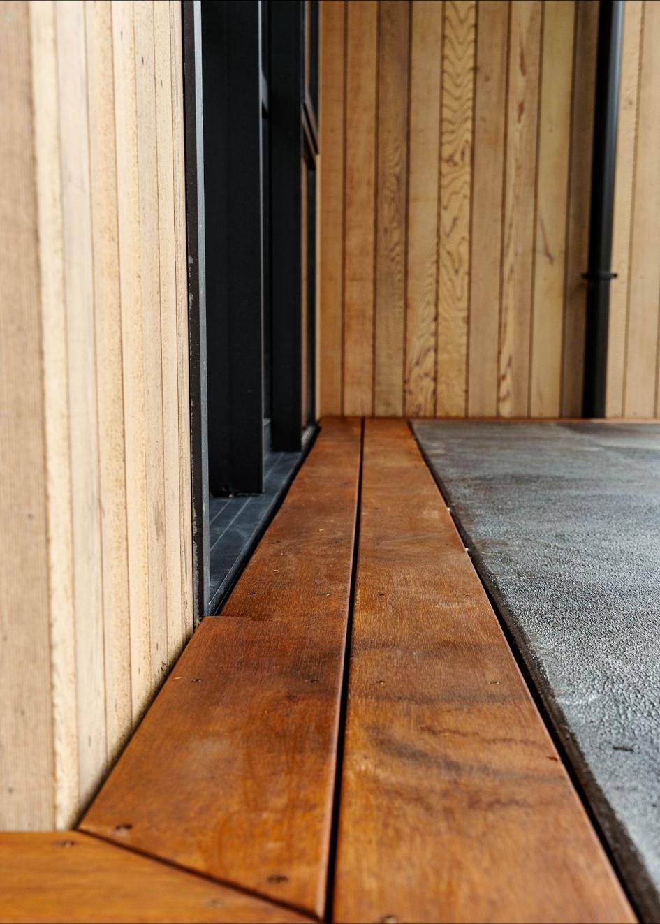 Even Entry bracket system installed on a completed deck entry