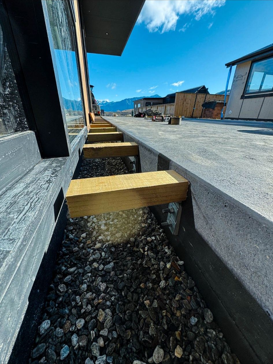 Completed deck installation showing flush indoor-outdoor transition
